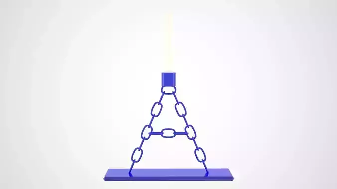 Chain A Candleholder Blue Glass Color