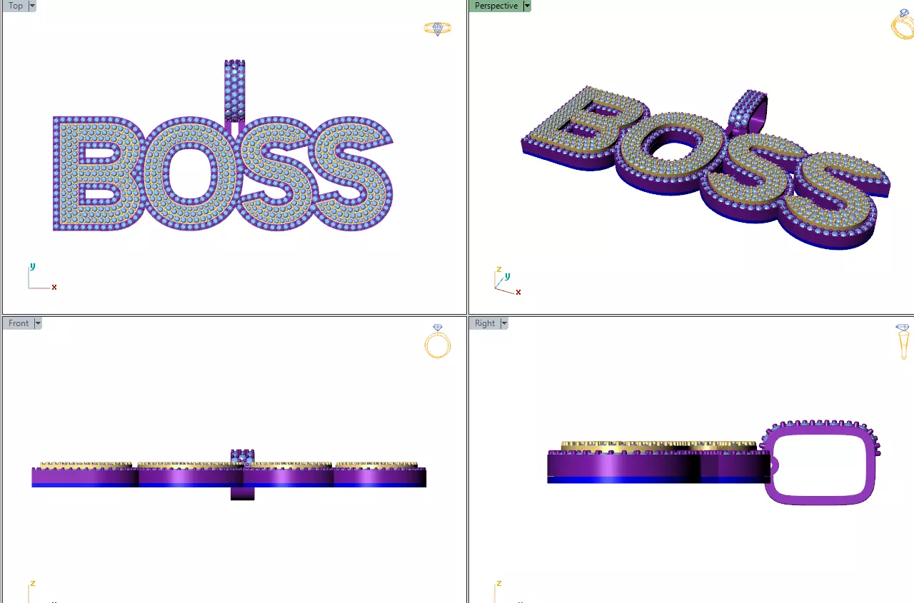  Diamond Pendant  3D print model_10