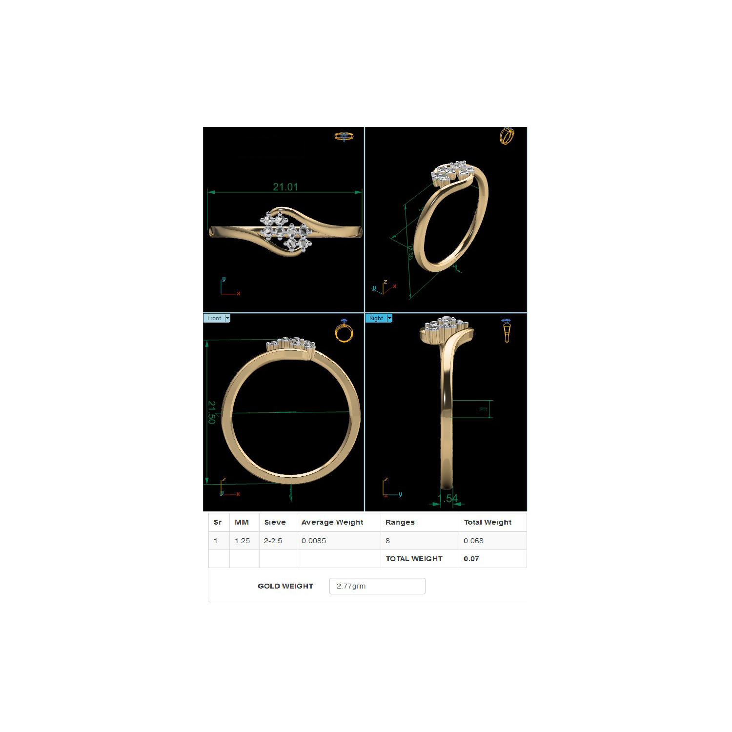 Women Ring Render 3dm STL MTL SLC JCD OBJ FBX Details 3D print model_24