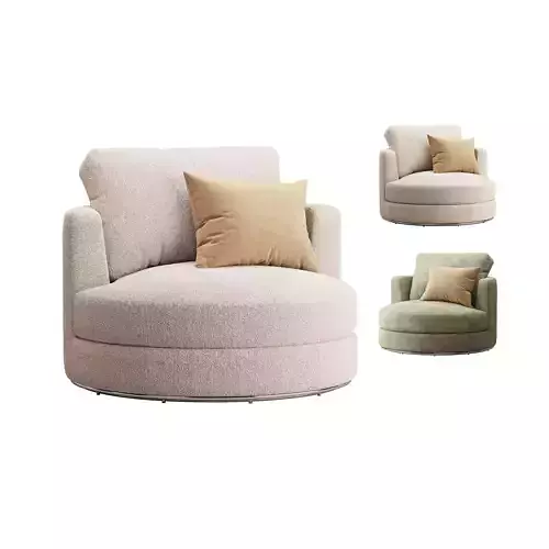 Hamilton Round Performance Fabric Swivel Armchair