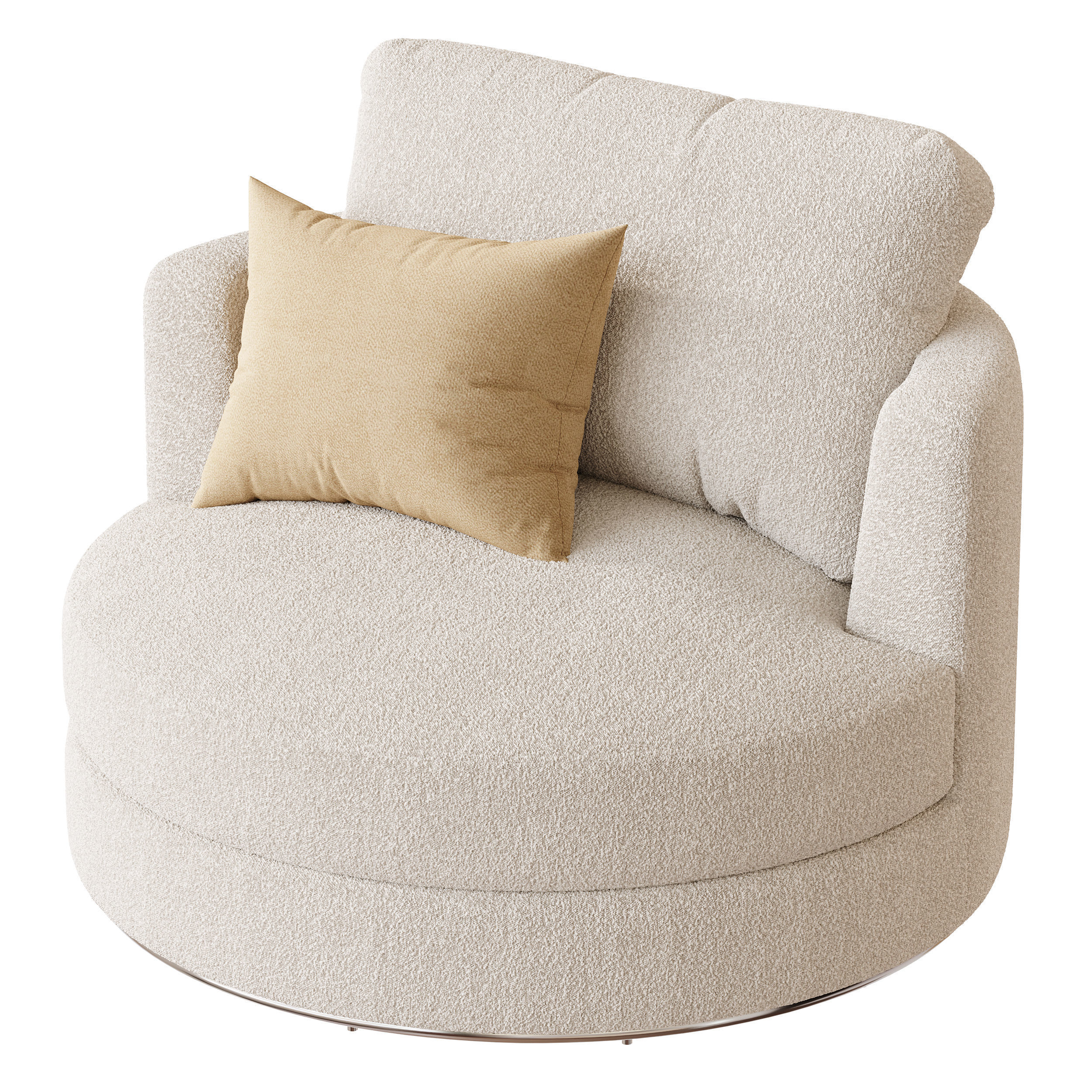 Hamilton Round Performance Fabric Swivel Armchair 3D model_12