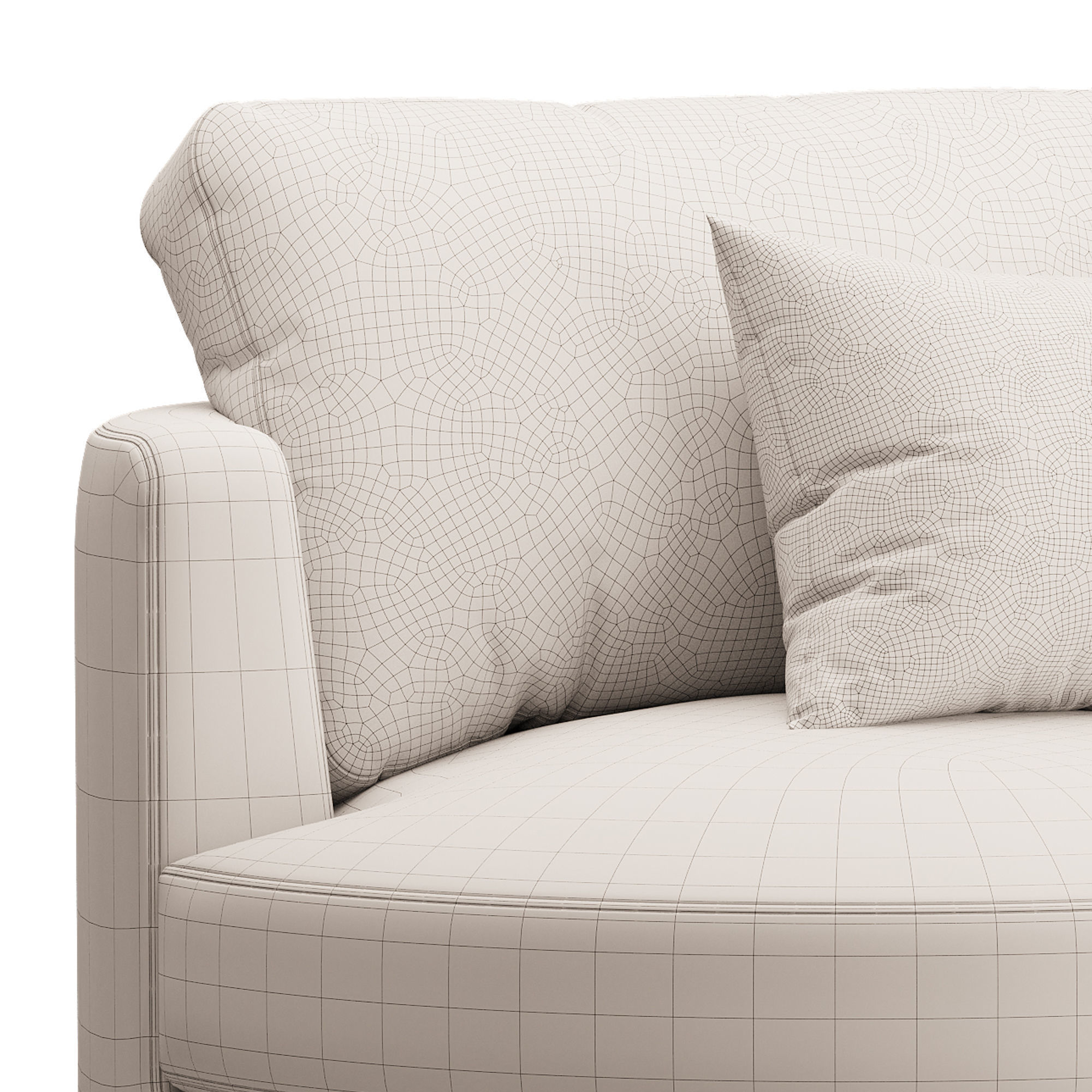 Hamilton Round Performance Fabric Swivel Armchair 3D model_14