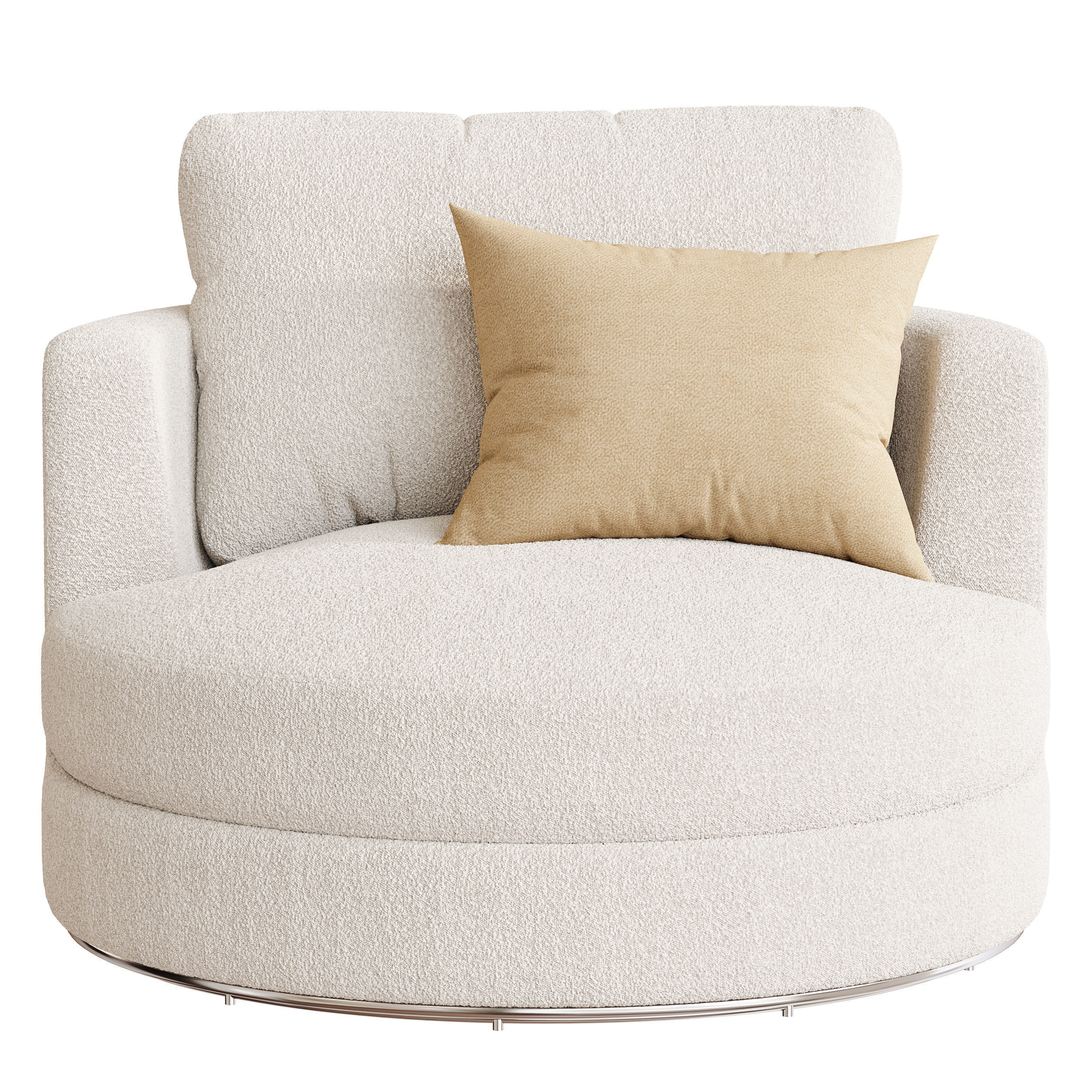 Hamilton Round Performance Fabric Swivel Armchair 3D model_10