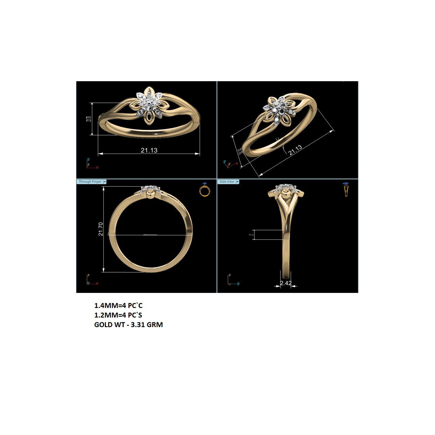 Women Ring Render 3dm STL MTL SLC JCD OBJ FBX Details 3D print model_22