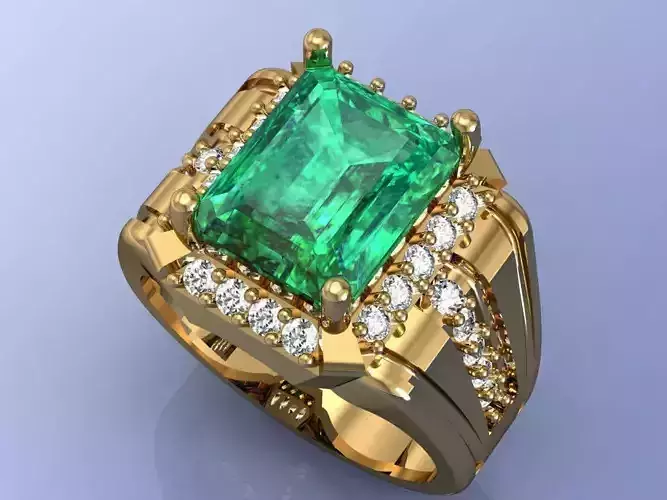 Mens Emerald Ring