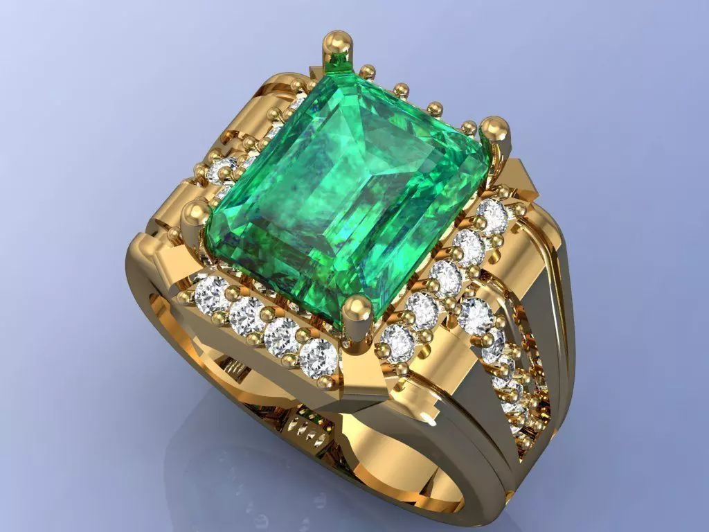 Mens Emerald Ring 3D print model