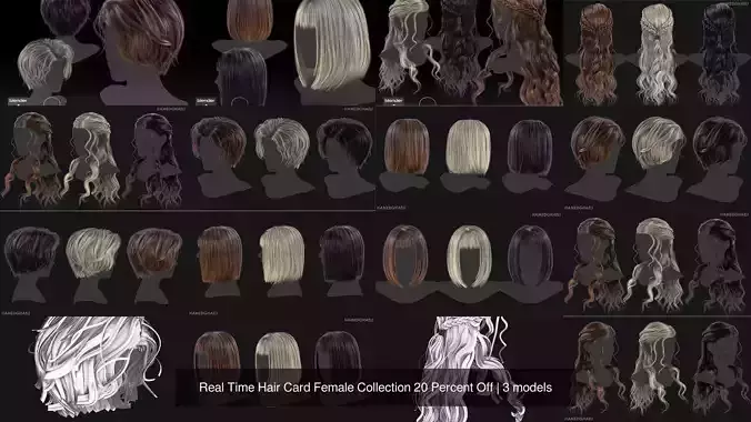 Real Time Hair Card Female Collection 20 Percent Off