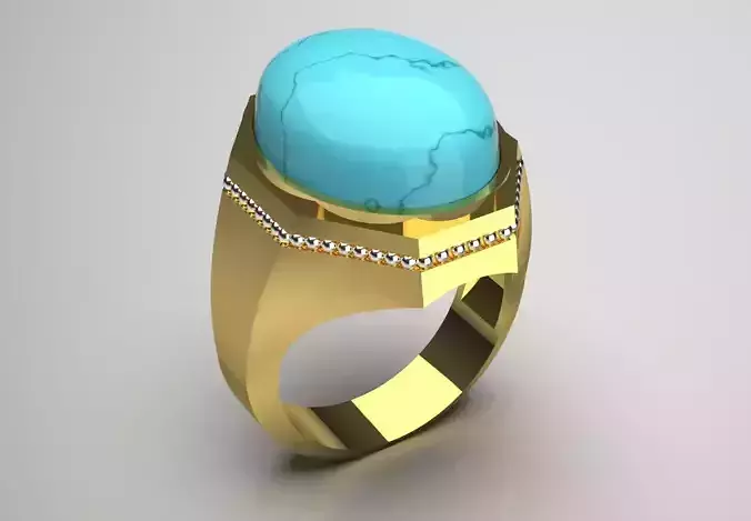 gemstone man ring mr0222 3D print model