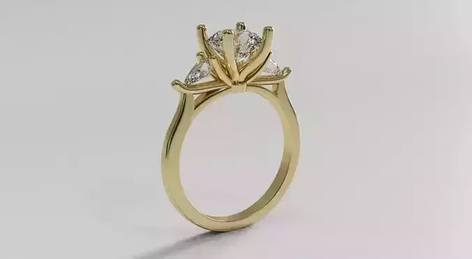 Three stone ring 3D print model