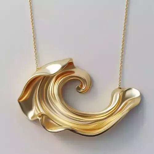 Golden Flow  Artistic 3D Pendant Jewelry Model 3D print model