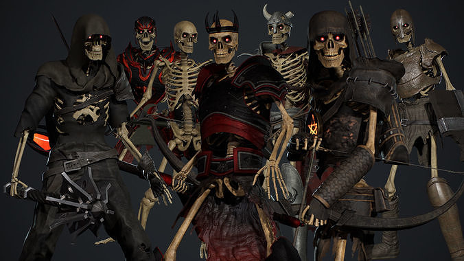 Skeleton Army Pack 3D Model Collection