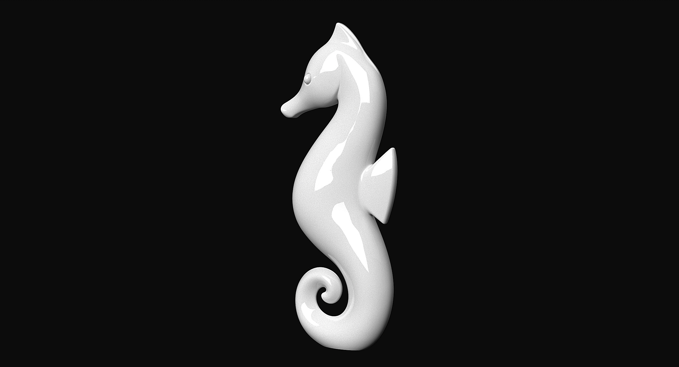 Seahorse 3D print model_3