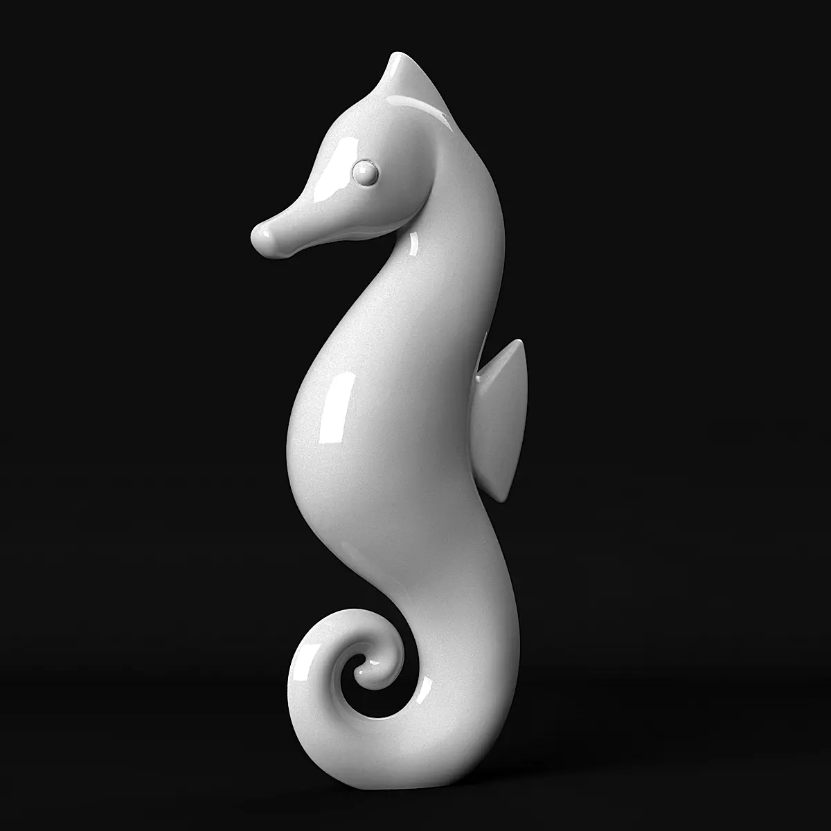 Seahorse 3D print model_0