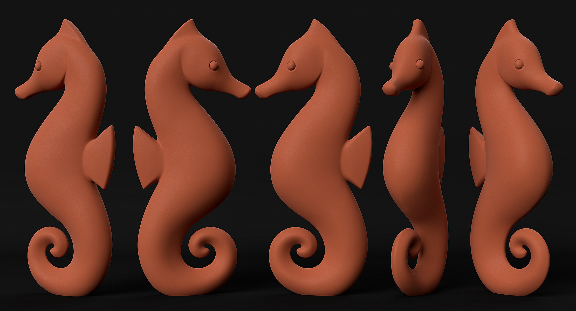 Seahorse 3D print model_9