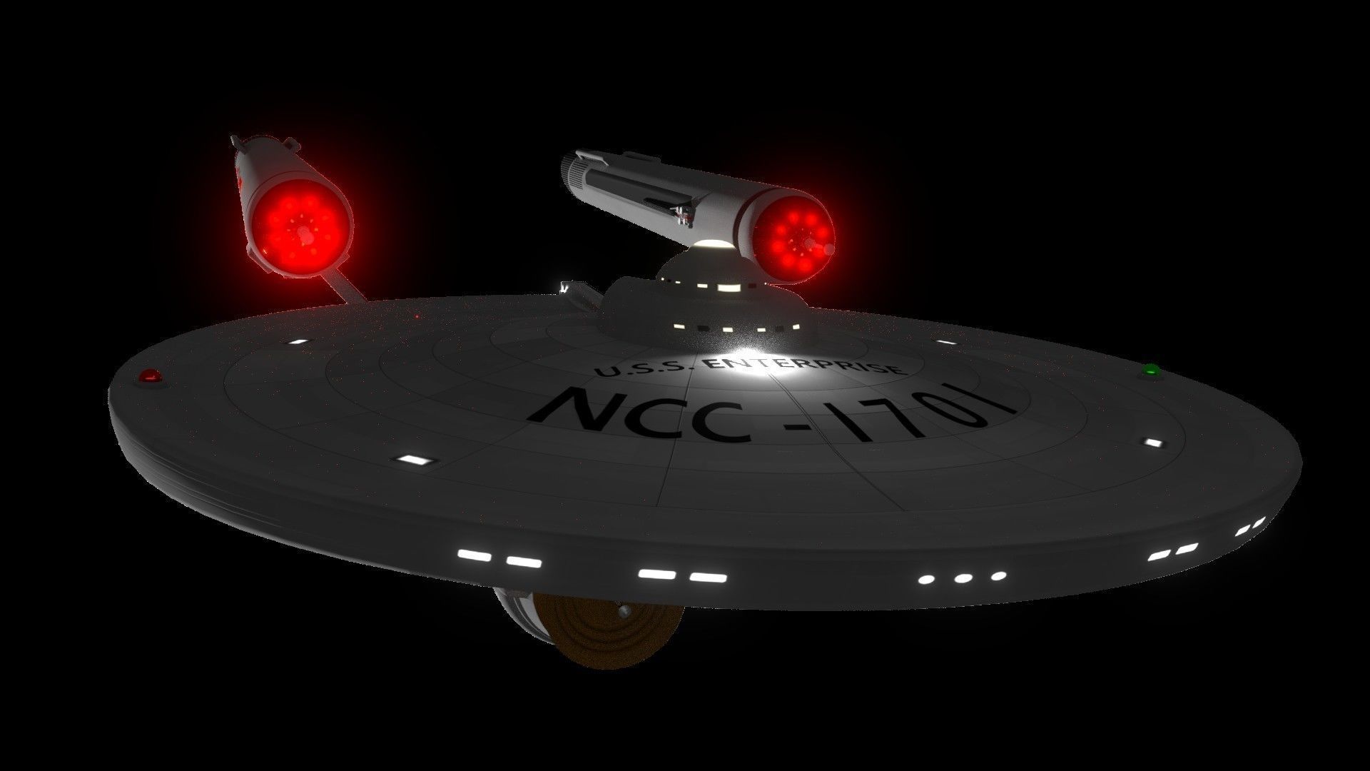 Starship USS Enterprise Low-poly 3D model_3