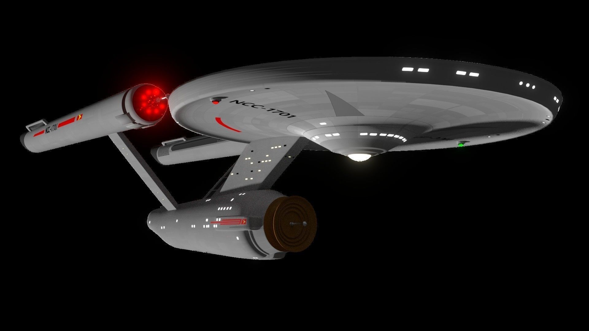 Starship USS Enterprise Low-poly 3D model_2