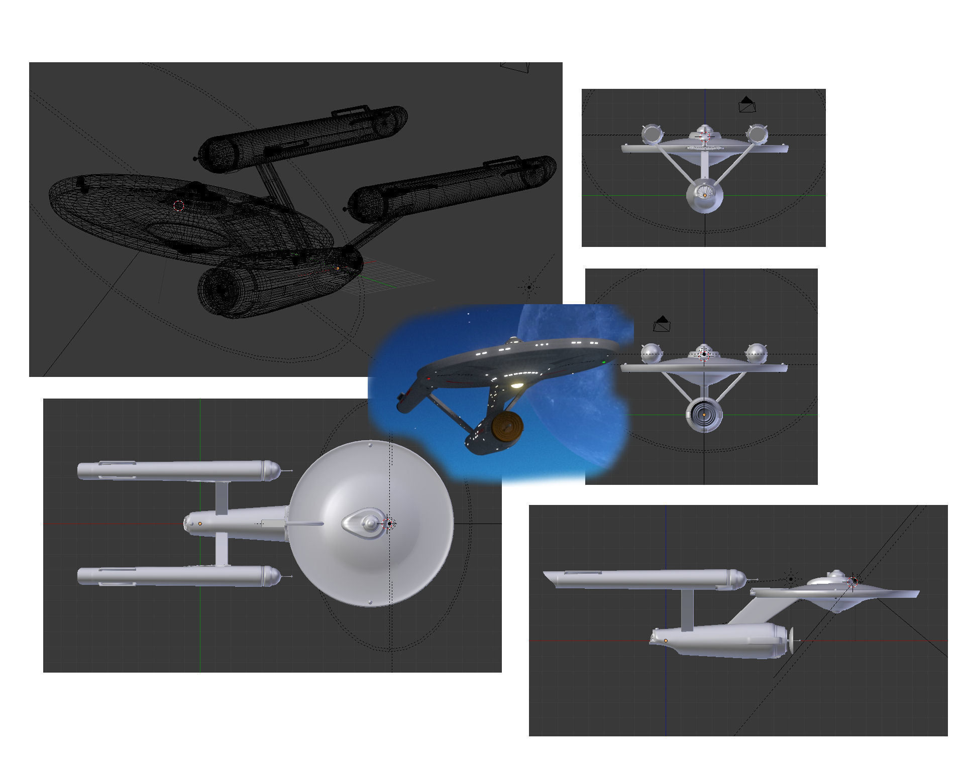 Starship USS Enterprise Low-poly 3D model_4