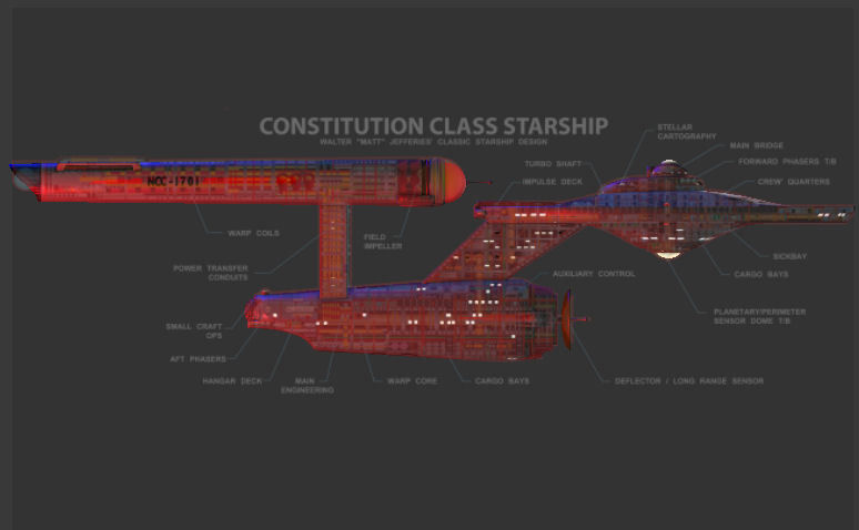 Starship USS Enterprise Low-poly 3D model_5