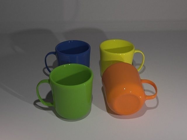 Colorful Mug Low-poly 3D model 2