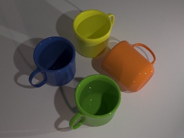 Colorful Mug Low-poly 3D model 3