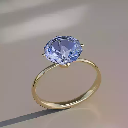 Elegant Gemstone Ring with Crown Prong Setting