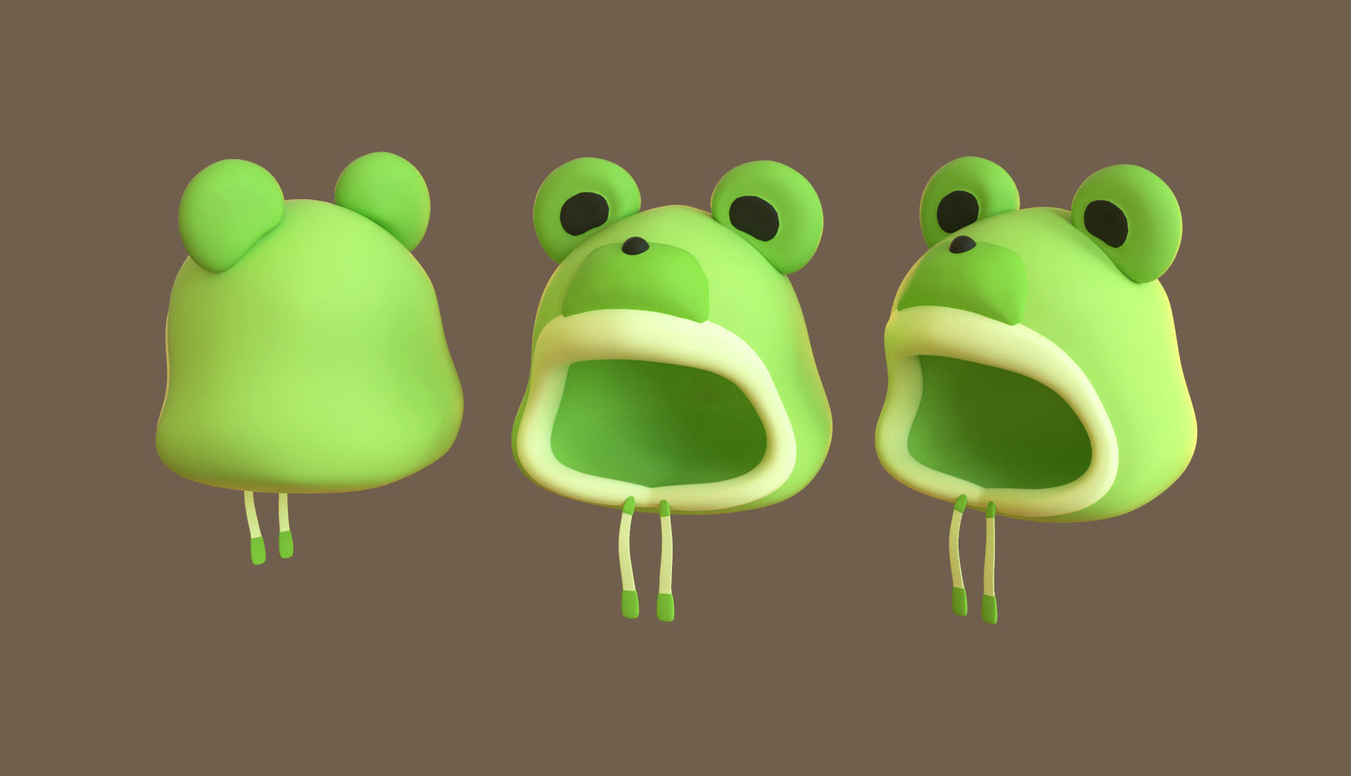 Frog Hat Low-poly 3D model_1