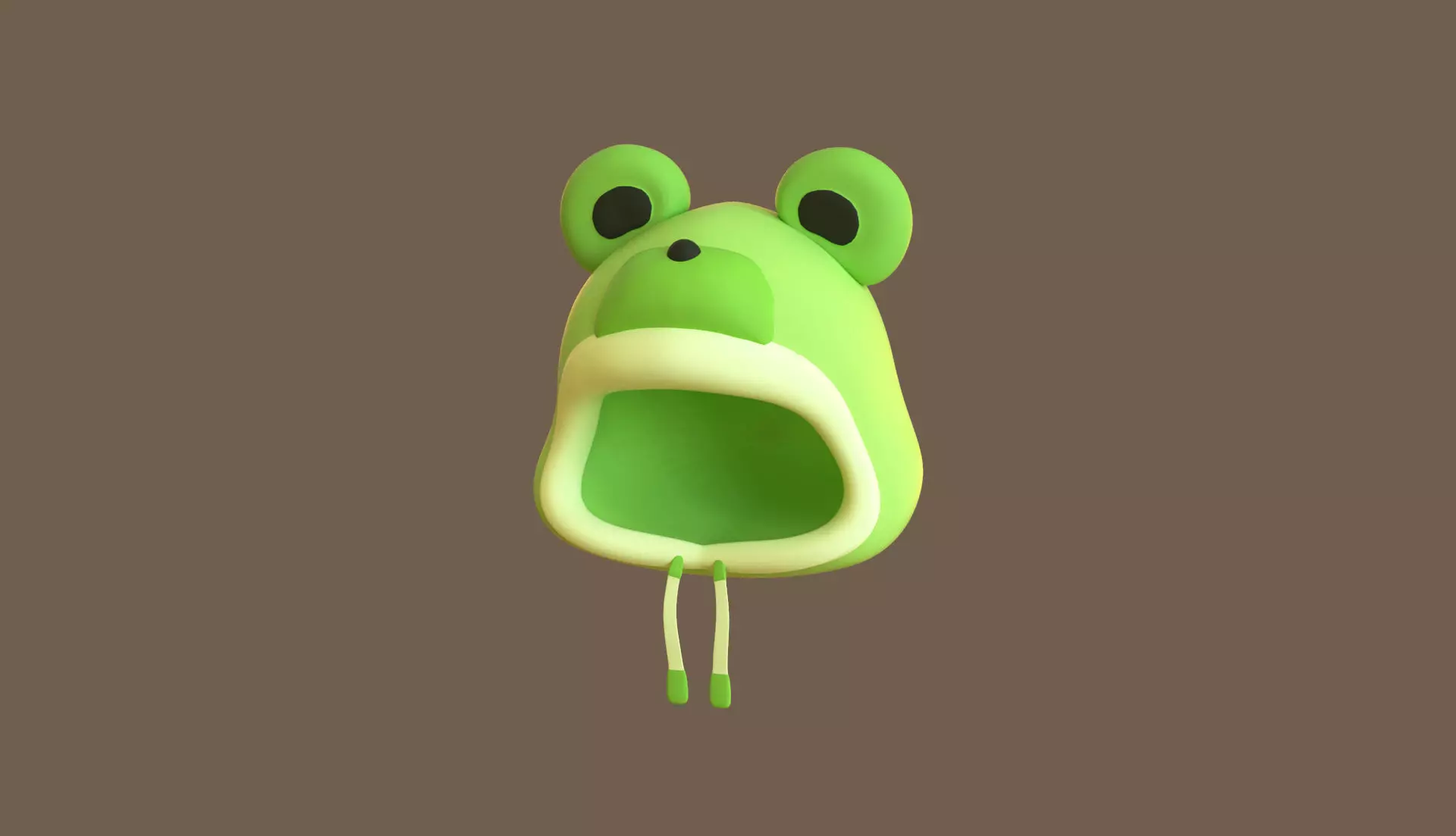 Frog Hat Low-poly 3D model_0