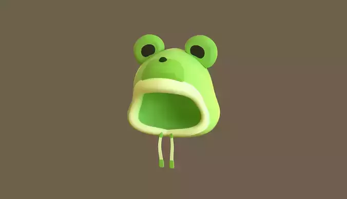 Frog Hat Low-poly 3D model