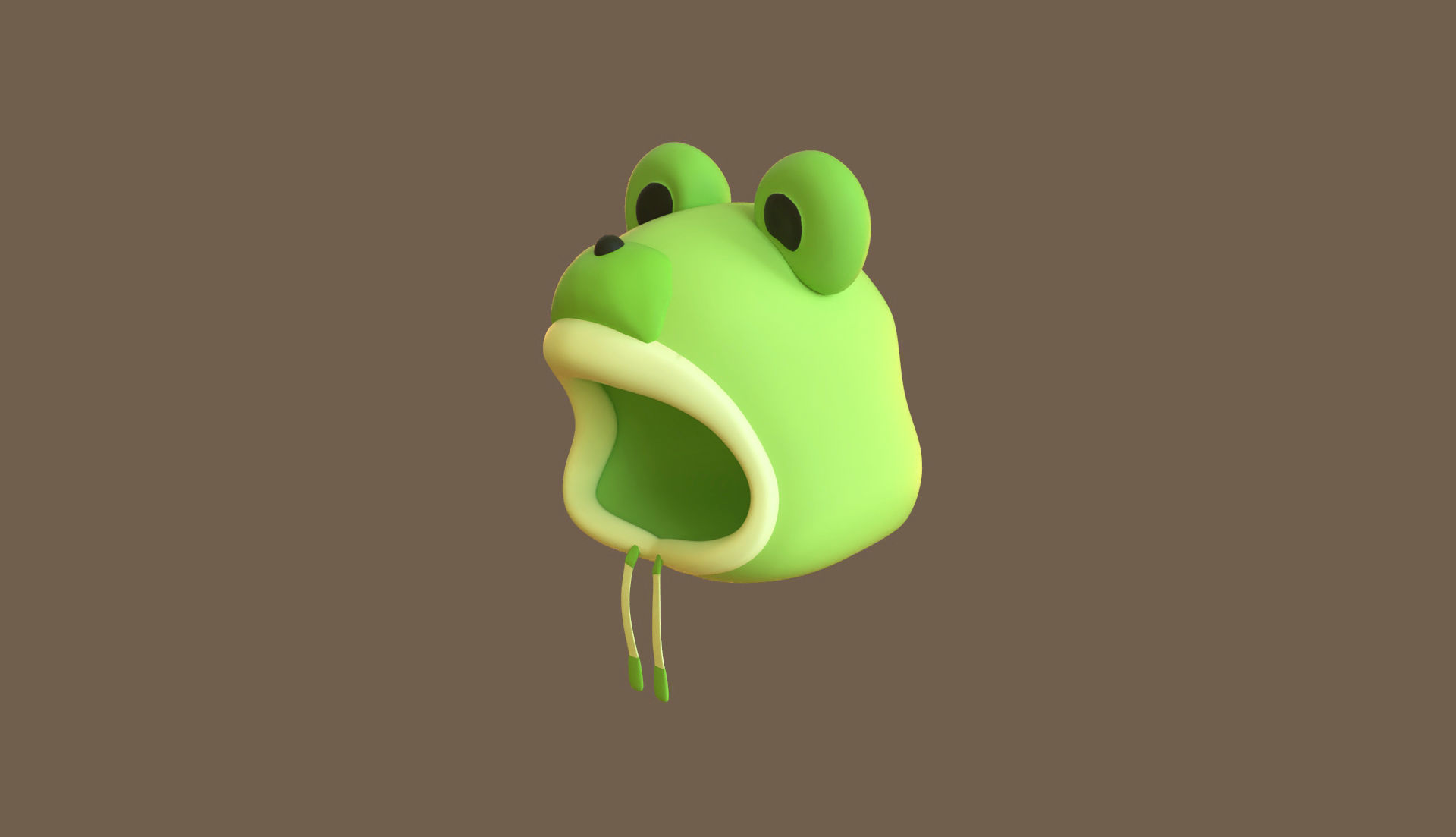 Frog Hat Low-poly 3D model_2
