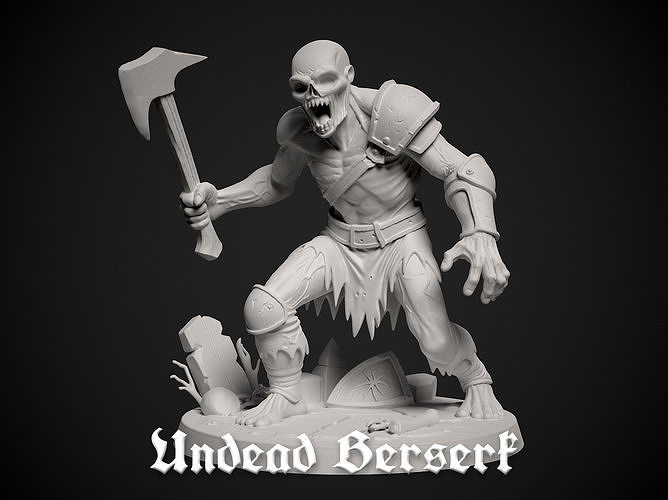 Miniature of an Undead Berserk - 3d print model 3D print model