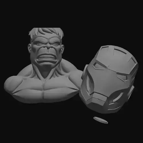 money box pencil holder hulk and ironman figure