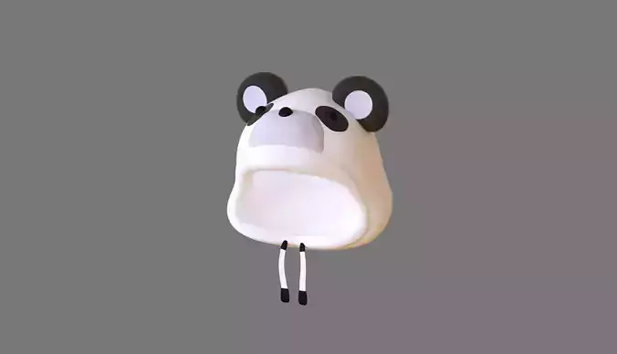 Panda Hat  Low-poly 3D model