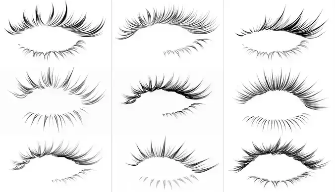 Realtime Eyelash Textures Eyelashes pack 01
