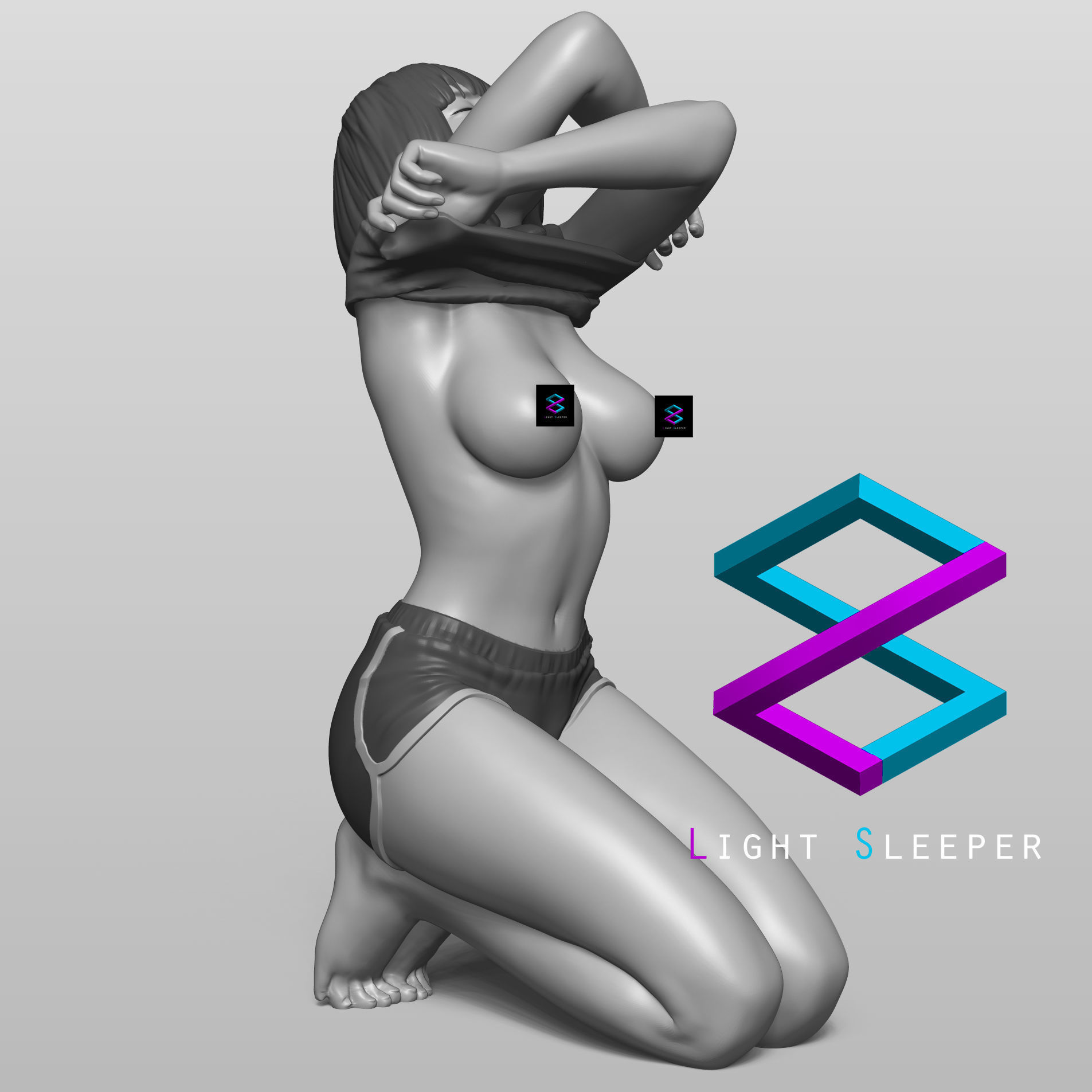 A Woman Changing Clothes 3D print model_1