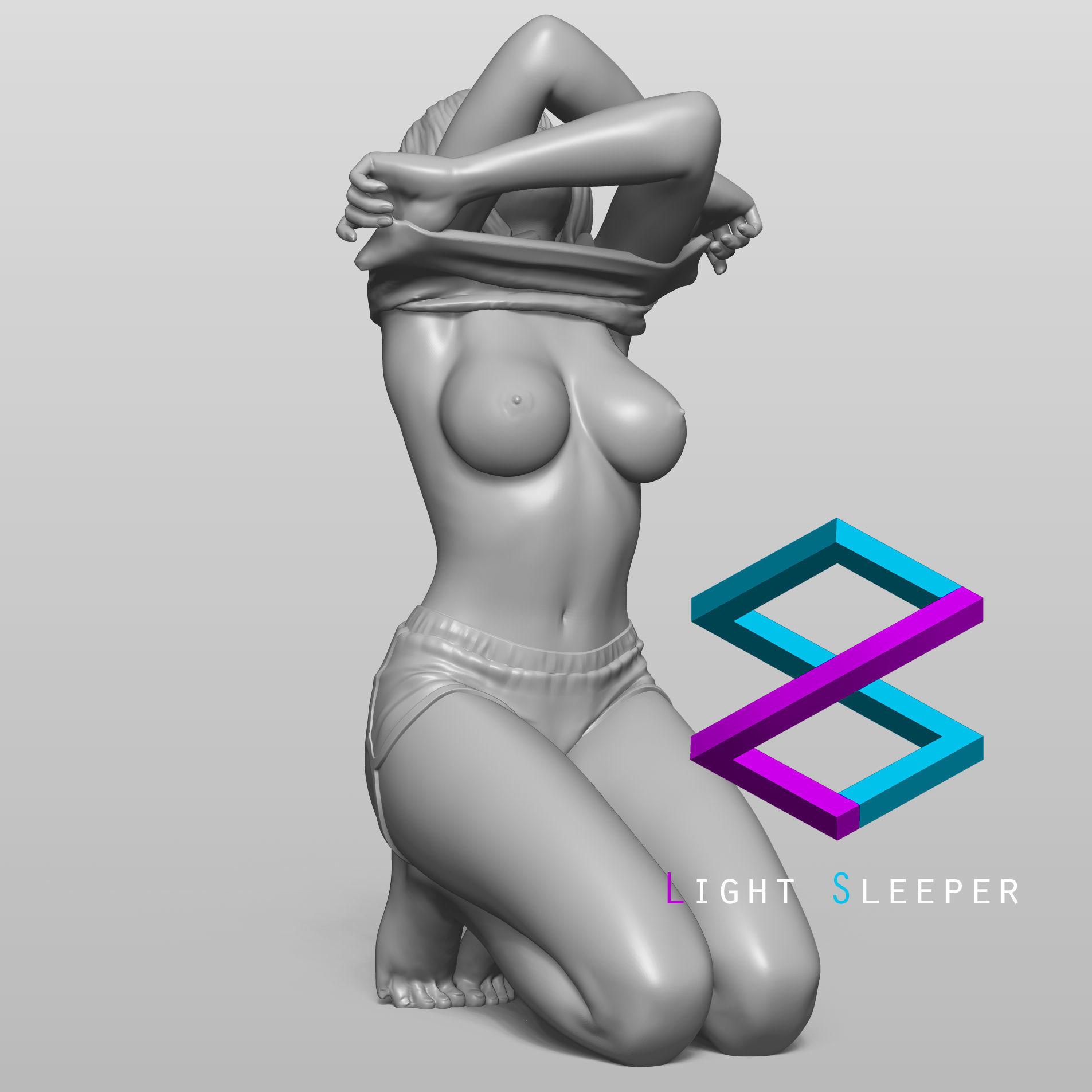 A Woman Changing Clothes 3D print model_5