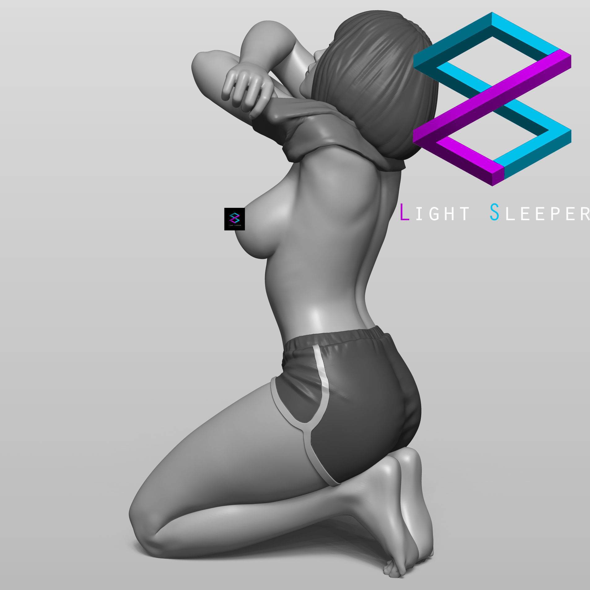 A Woman Changing Clothes 3D print model_2