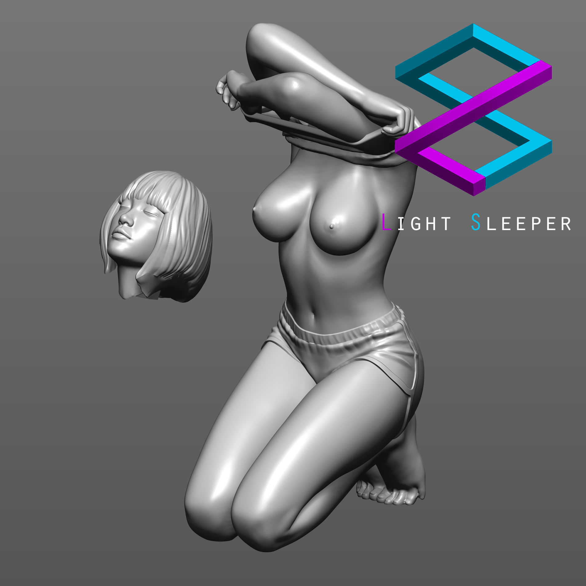 A Woman Changing Clothes 3D print model_6