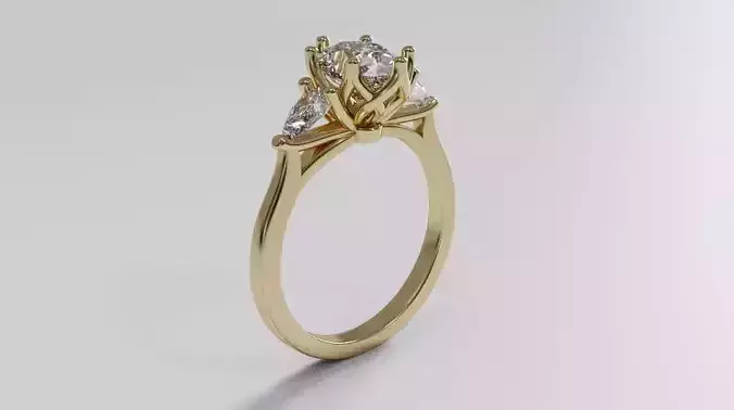 Three stone ring  001 3D print model