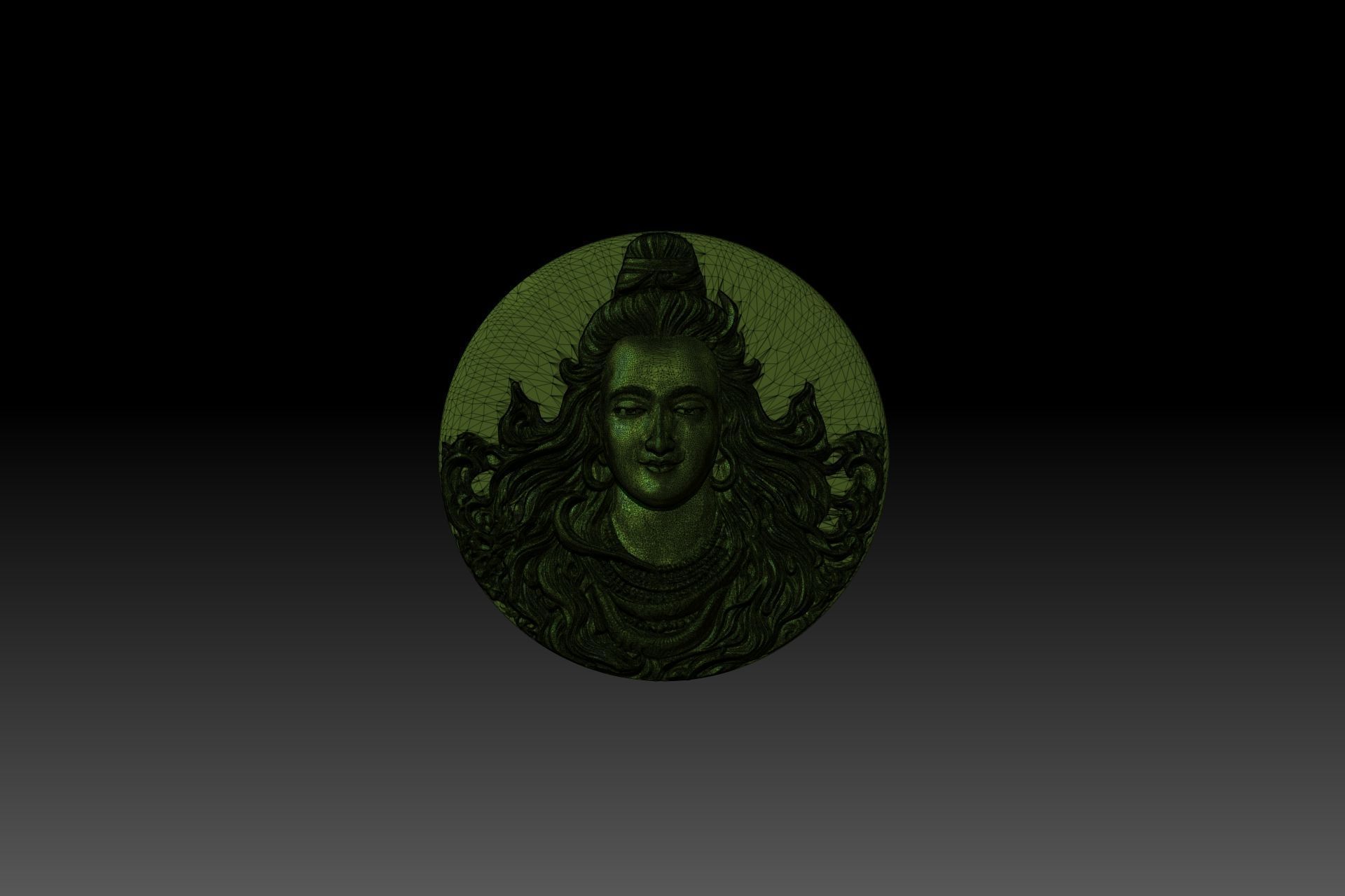 Lord Shiva Face Relief 3D STL model for cnc and printing 3D print model_6