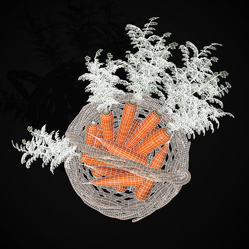 Carrot Basket Low-poly 3D model 6