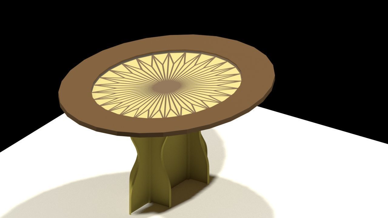 Modern 3D Table and Chair Set 3D model_3