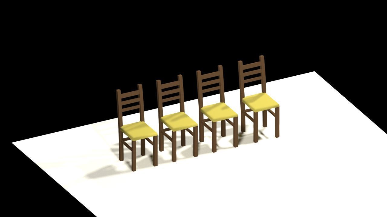 Modern 3D Table and Chair Set 3D model_1