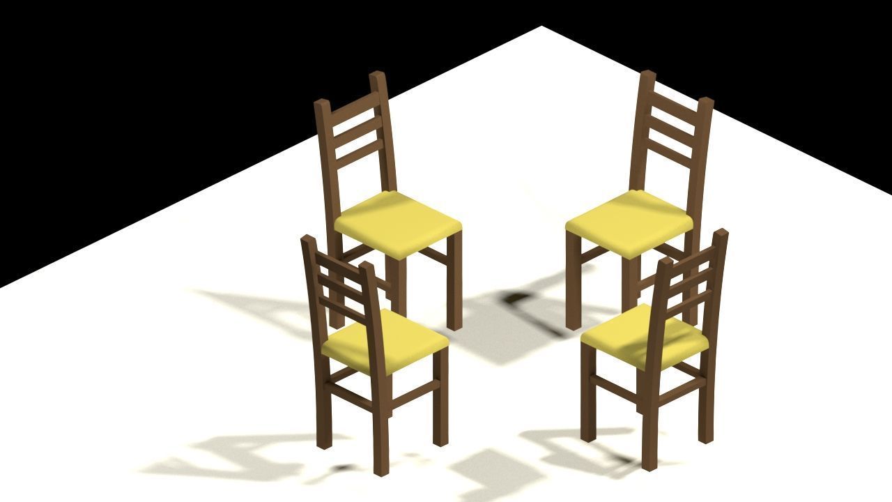 Modern 3D Table and Chair Set 3D model_2