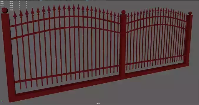 Low Poly Fence Segment 3D Model Low-poly 3D model