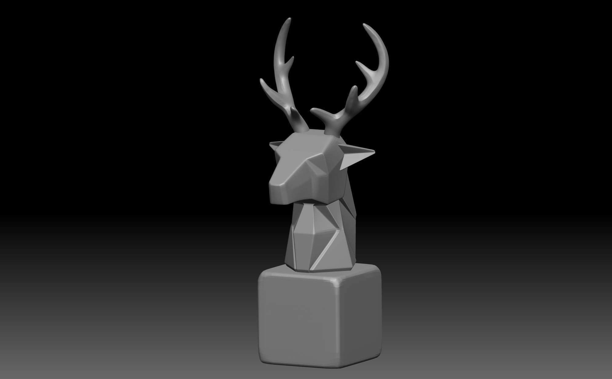Deer head statue 3D print model_5