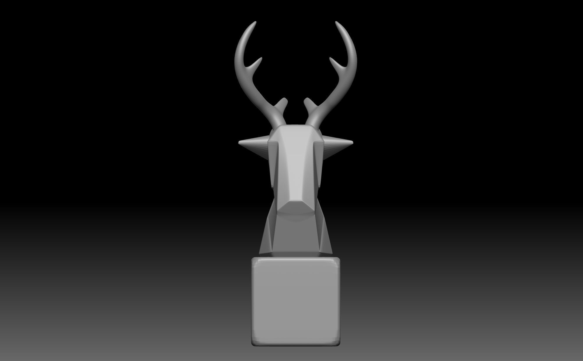 Deer head statue 3D print model_3