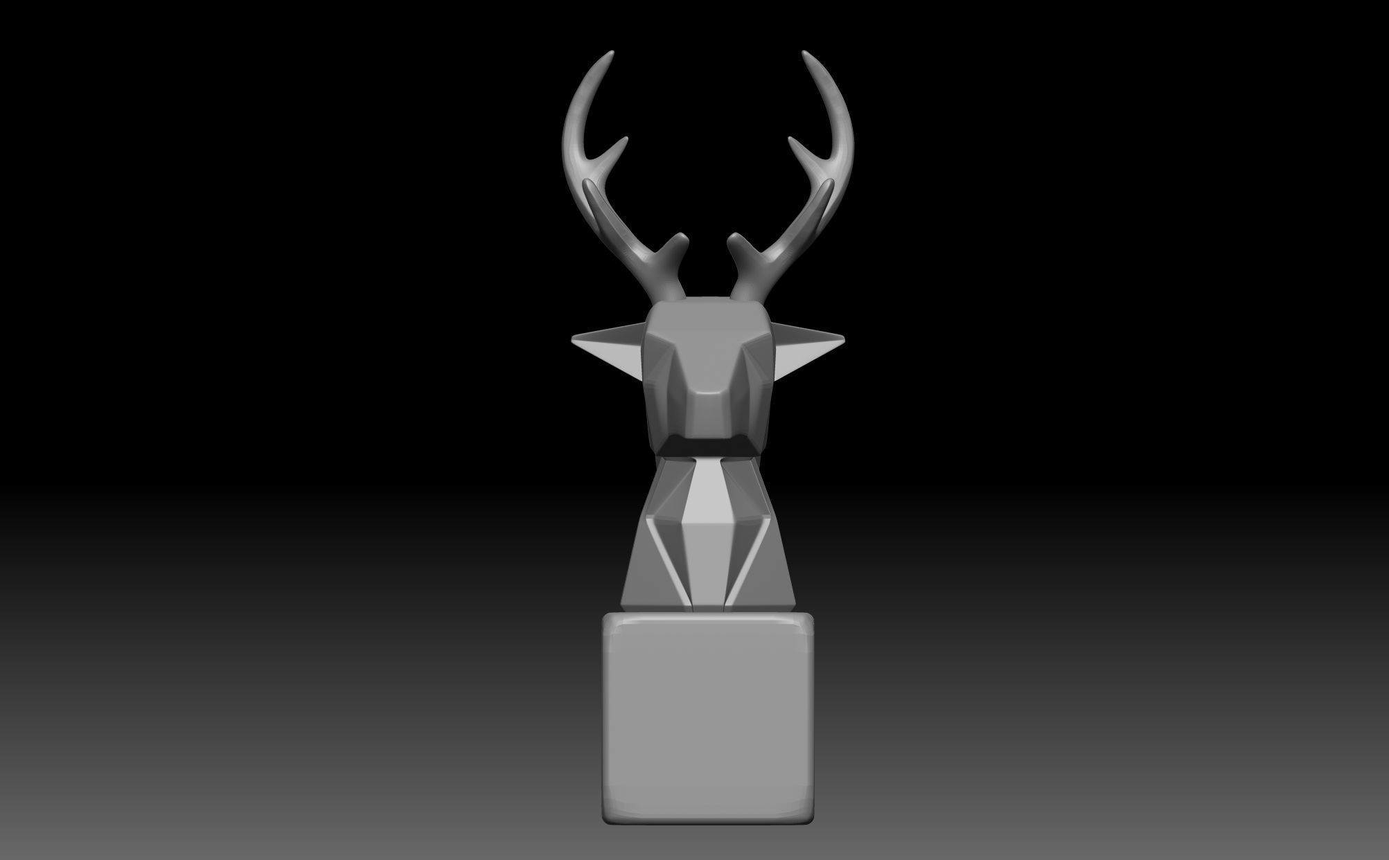 Deer head statue 3D print model_6
