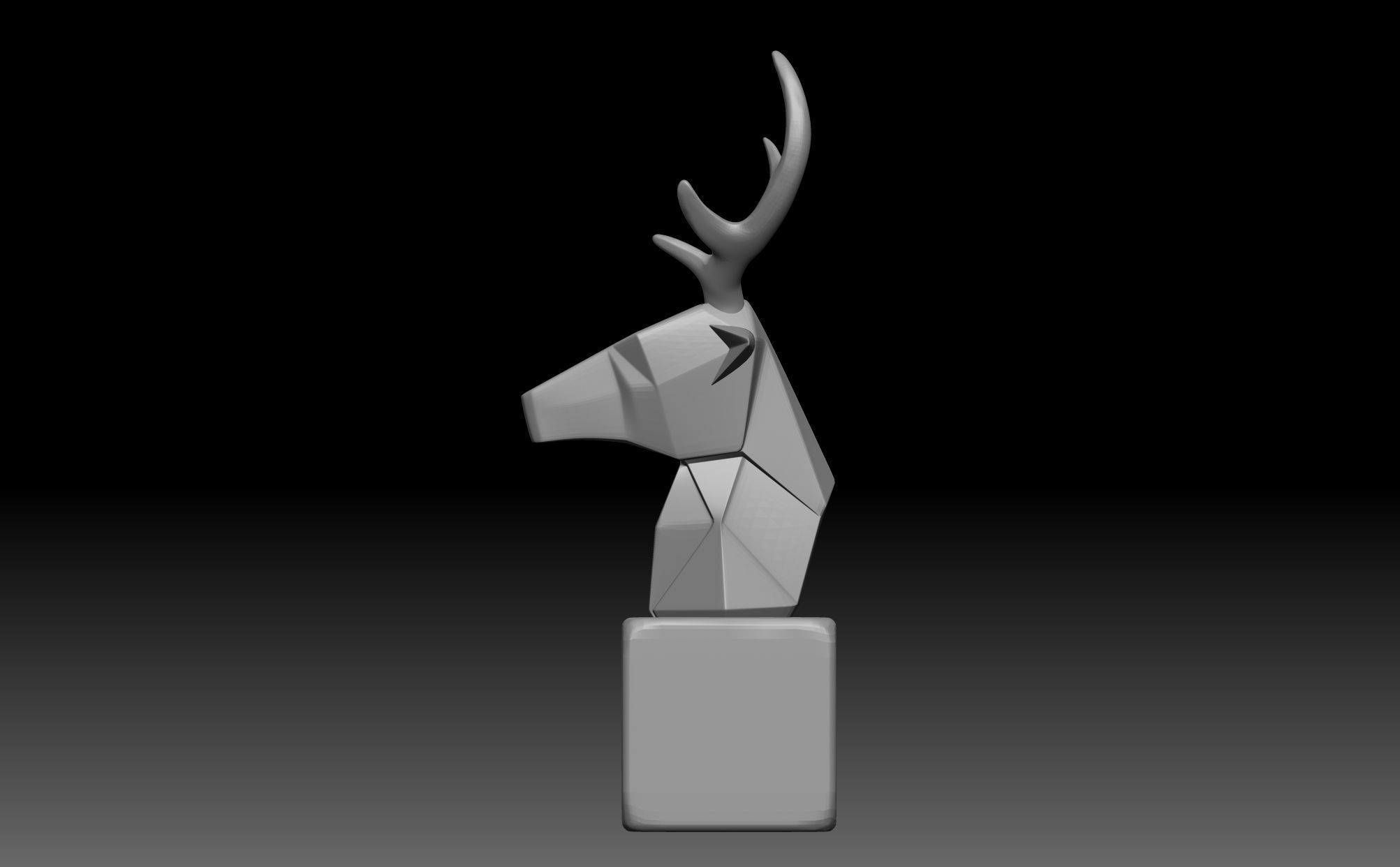 Deer head statue 3D print model_8
