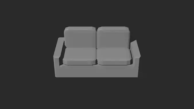 Low Poly Sofa 3D Model