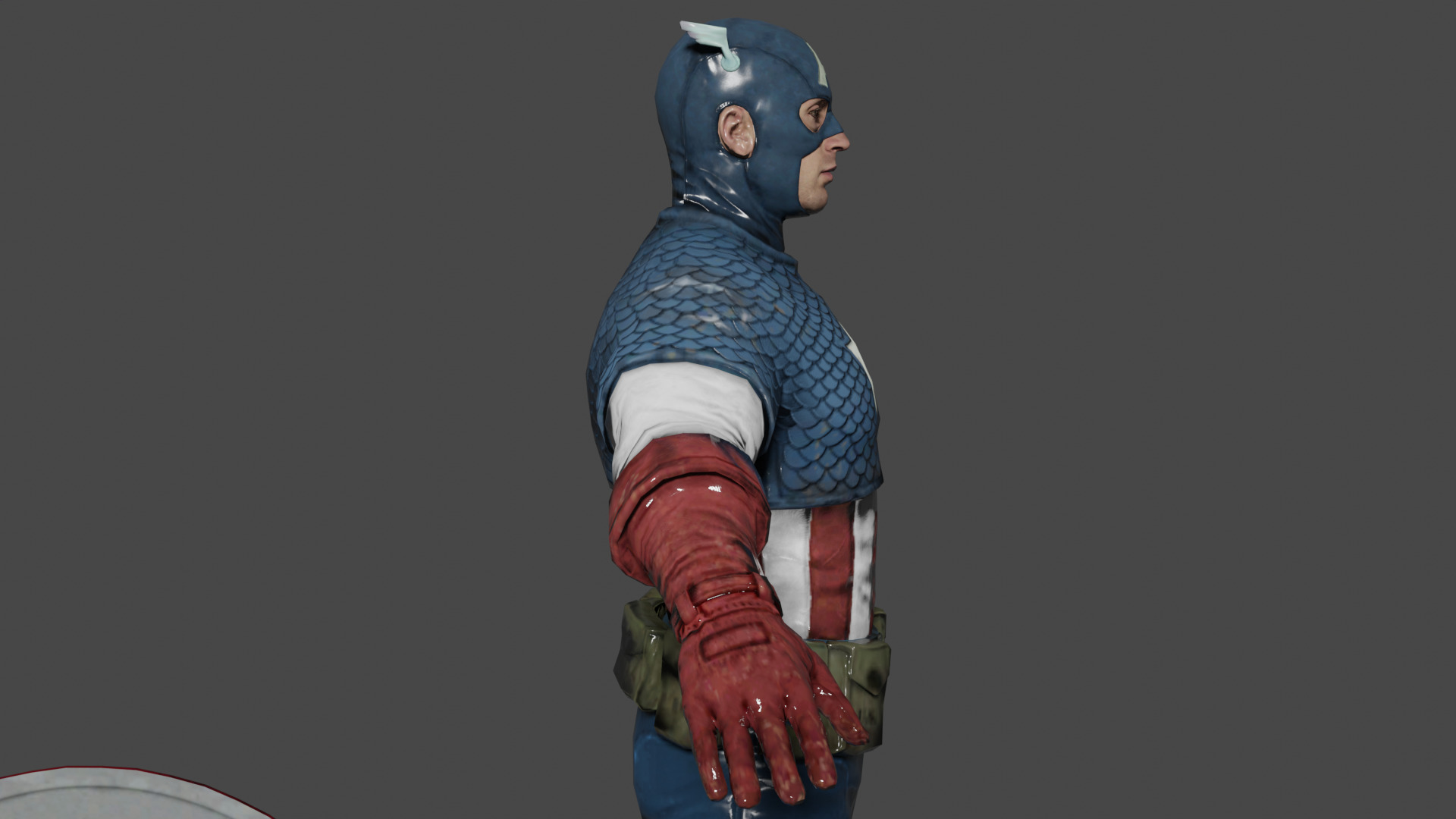 Captain America Low-poly 3D model_3
